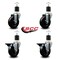 Service Caster 4'' Soft Rubber Wheel Swivel 1-7/8'' Expanding Stem Caster Set 2 Brakes, 4PK SCC-EX20S414-SRS-2-PLB-2-178 - alternate 3